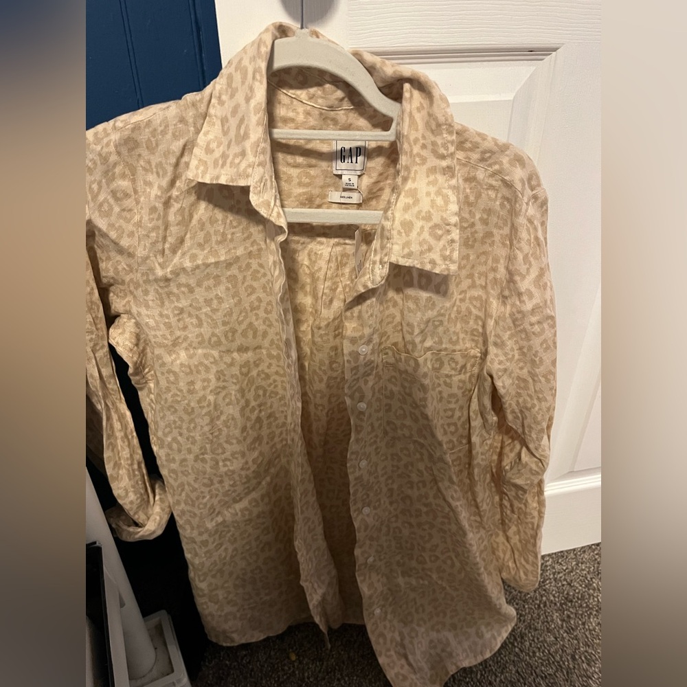 GAP linen Animal Print Shirt